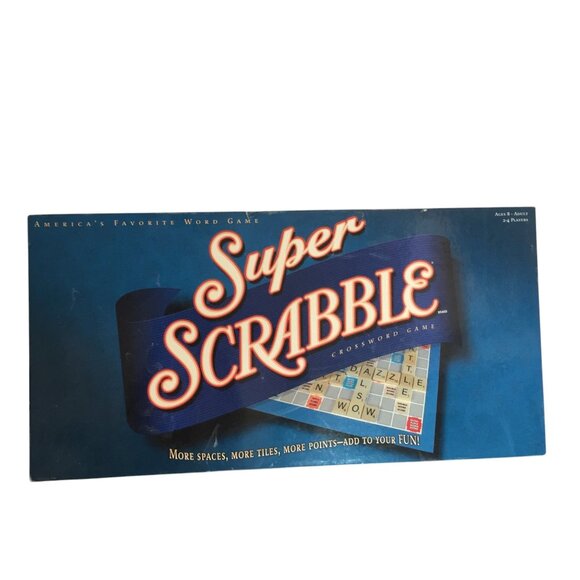 Super Scrabble Board Game Set More Spaces More Tiles Hasbro 2006 - Picture 2 of 4